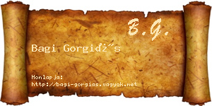 Bagi Gorgiás névjegykártya